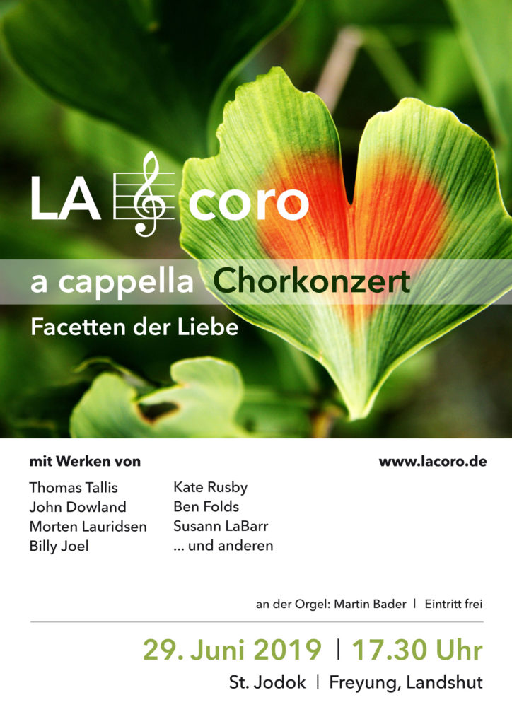 Konzertankündigung Plakat LA coro, Juni 2019